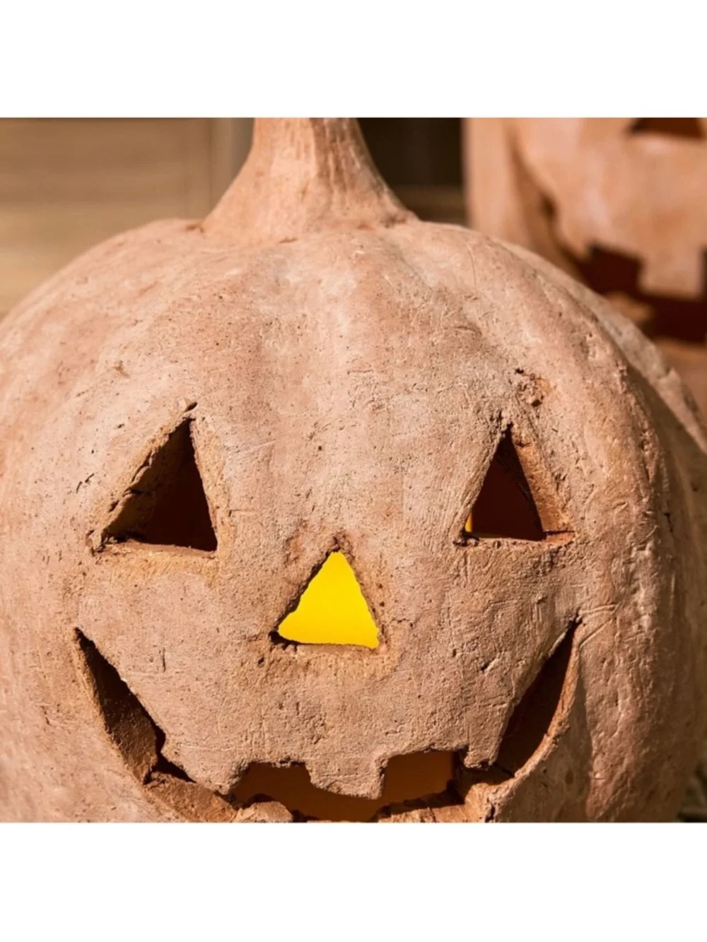 Pottery Barn Terracotta SMALL Jack-o-Lantern Orange Pumpkin Fall Luminary NEW
